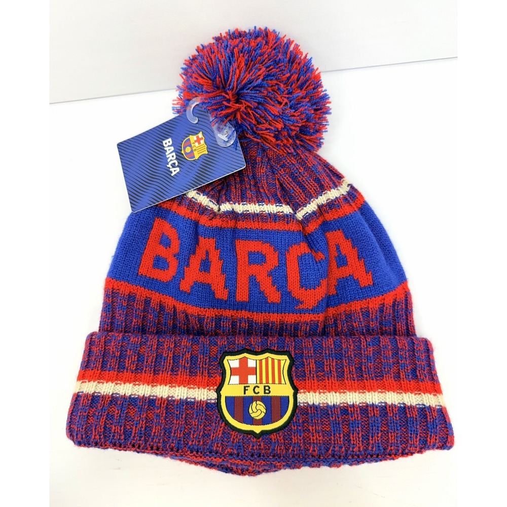 2026 Officially Licensed FC Barcelona Beanie - Unisex Adult - Home Navy Color